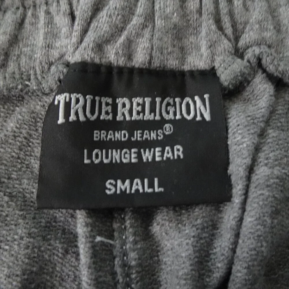 True Religion Joggers Men's Size S Gray Logo Sweatpants Lounge Wear